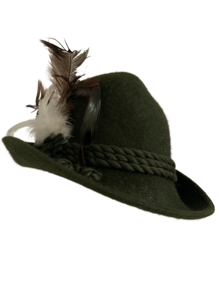 kapelusz damski zielony filc z piorkiem 5